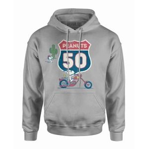 Peanuts Men's Officially Licensed Fleece Hoodie Sweatshirt - Snoopy Highway 50